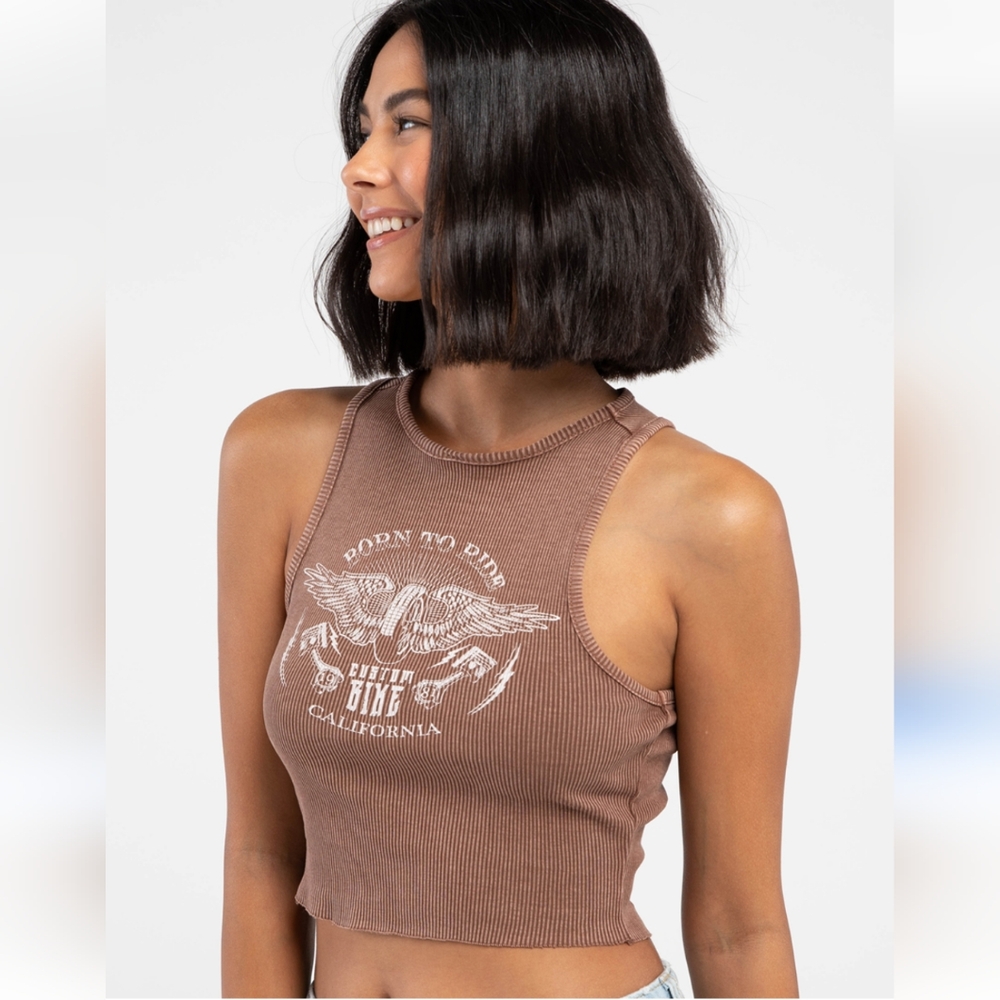 Full tilt racerback ribbed tank top